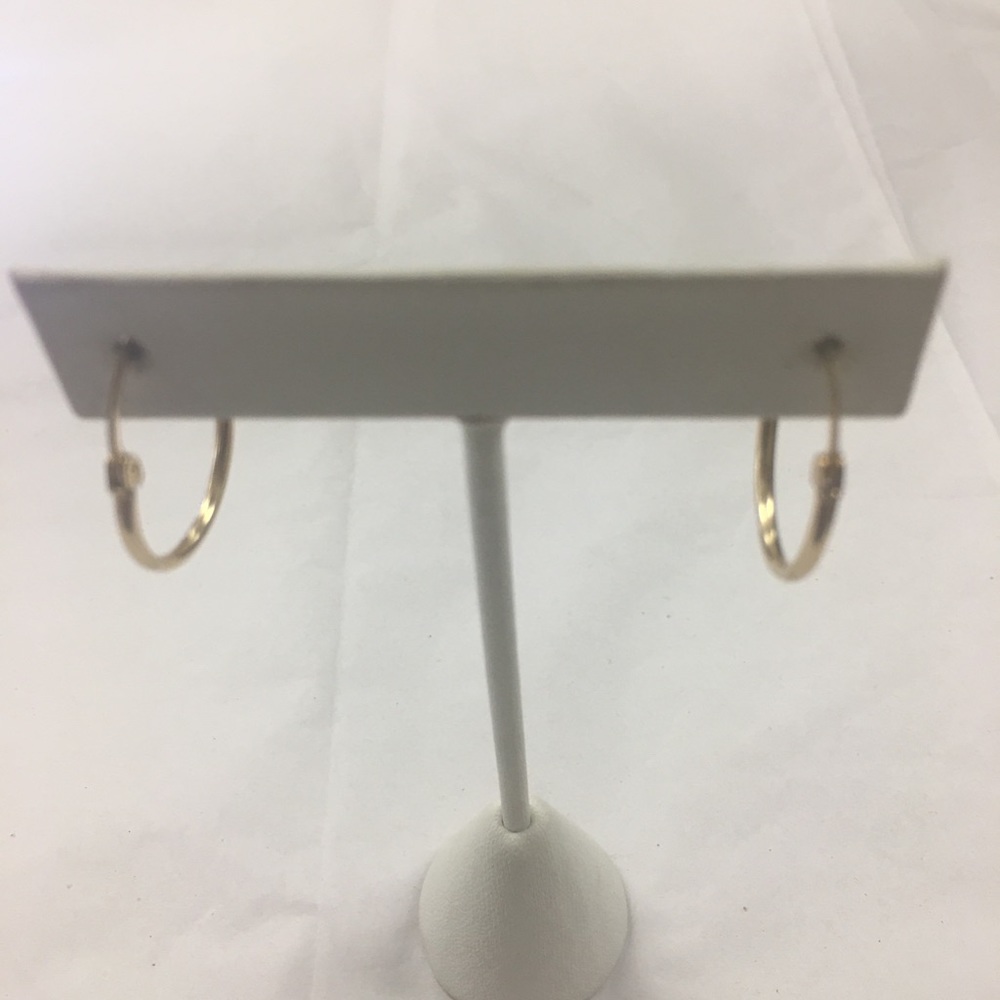 New 14K yellow gold  hoop earrings - Picture 2 of 7